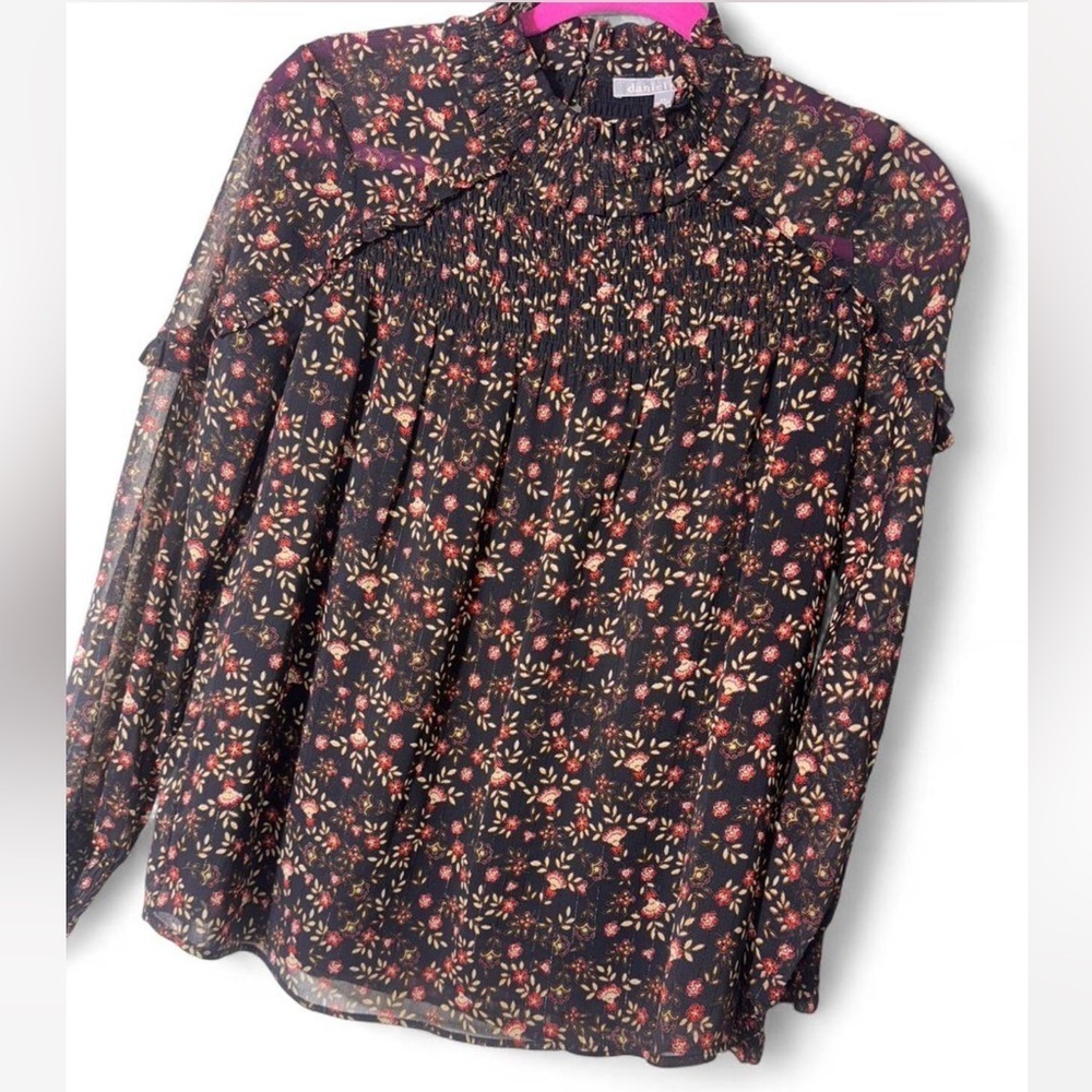 Daniel Rainn Black Floral Blouse
